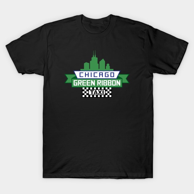 Chicago Green Ribbon Taxi Logo - Fan Art illustration T-Shirt by seanfleming